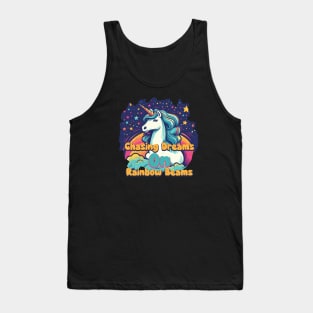 Chasing dreams on rainbow beams Tank Top